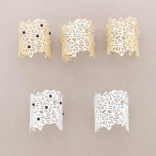 PULSERA METAL AJUSTABLE FILIGRANA FLORES