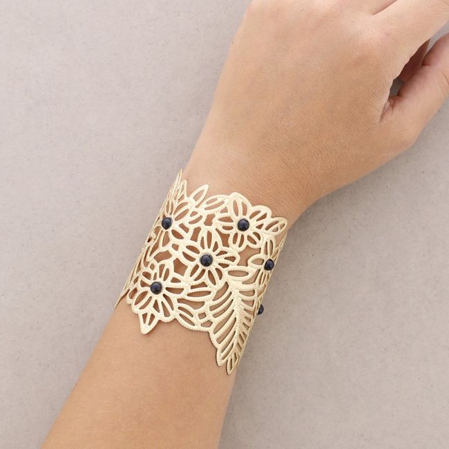 PULSERA METAL AJUSTABLE FILIGRANA FLORES