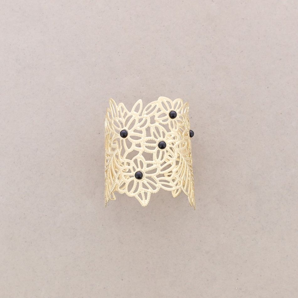 PULSERA METAL AJUSTABLE FILIGRANA FLORES