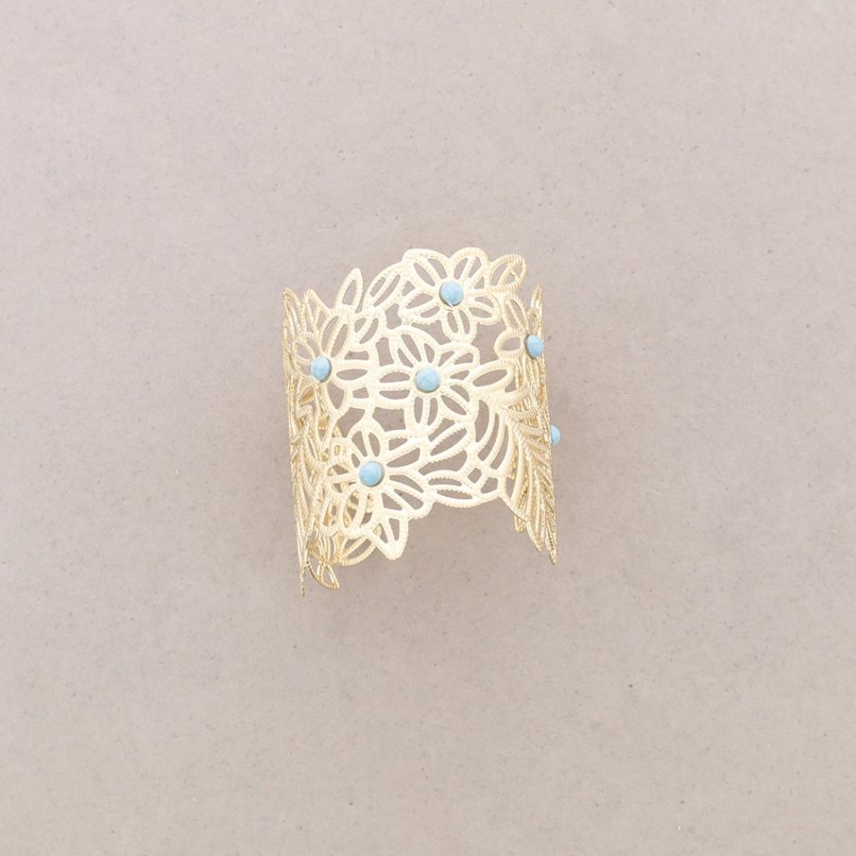 PULSERA METAL AJUSTABLE FILIGRANA FLORES
