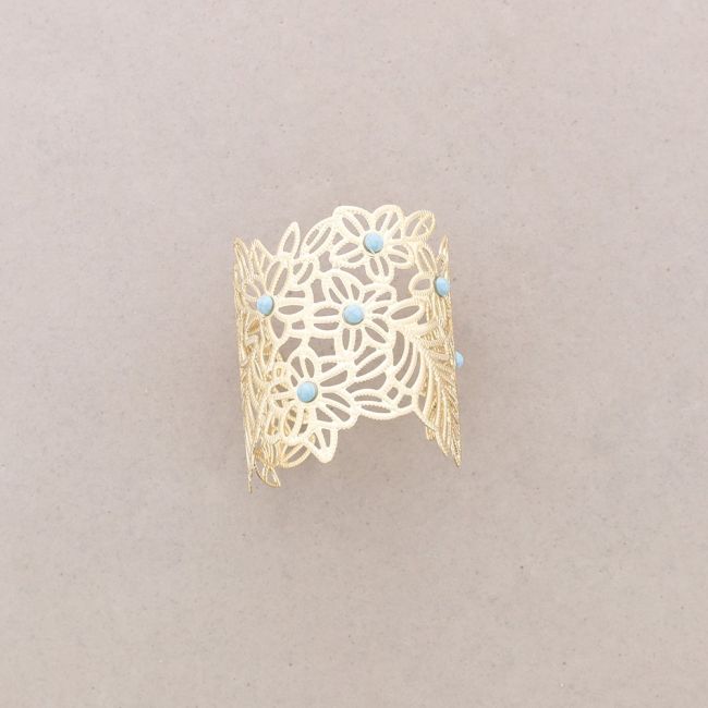 PULSERA METAL AJUSTABLE FILIGRANA FLORES