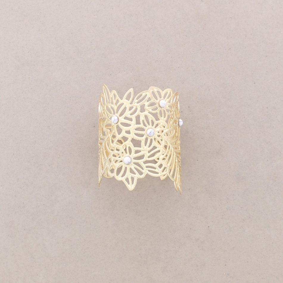 PULSERA METAL AJUSTABLE FILIGRANA FLORES