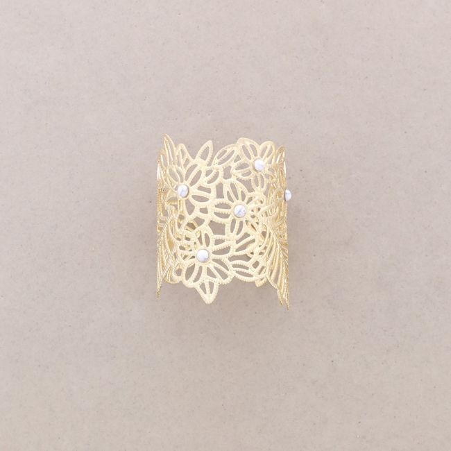 PULSERA METAL AJUSTABLE FILIGRANA FLORES