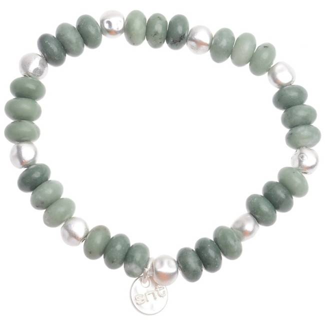 MACRAMÉ BRACELET WITH STONE METAL BEADS