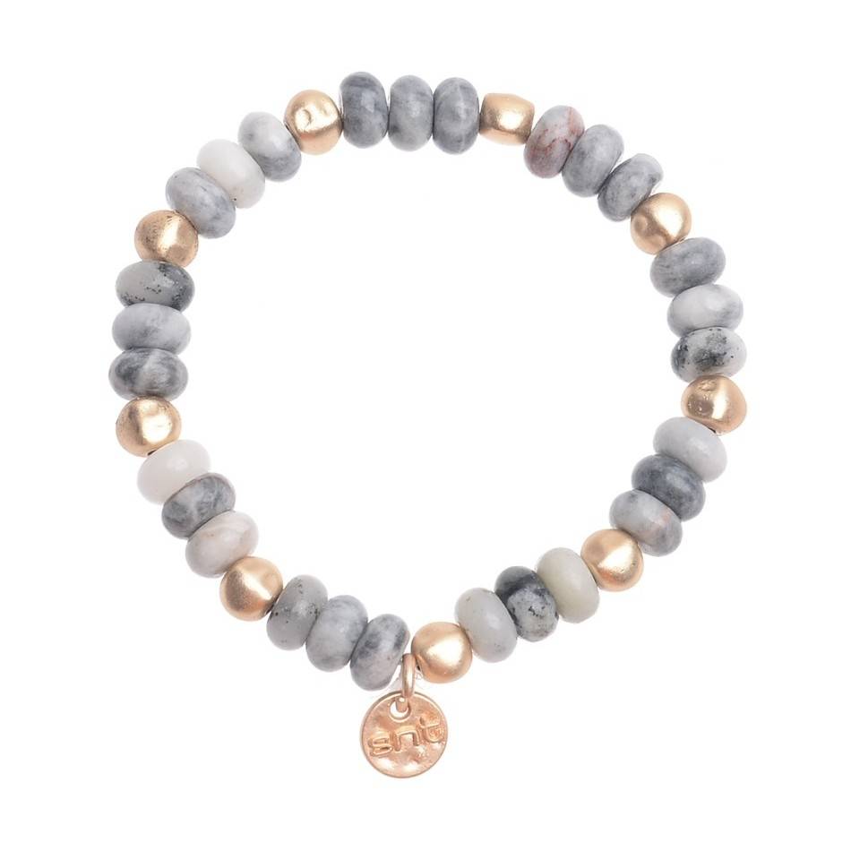 MACRAMÉ BRACELET WITH STONE METAL BEADS