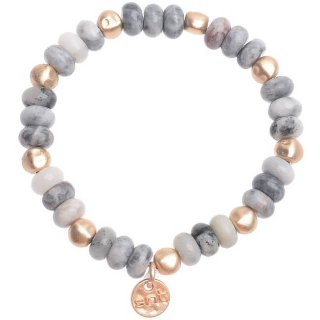 MACRAMÉ BRACELET WITH STONE METAL BEADS