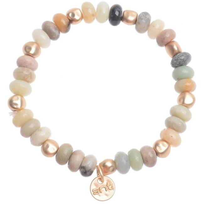 MACRAMÉ BRACELET WITH STONE METAL BEADS