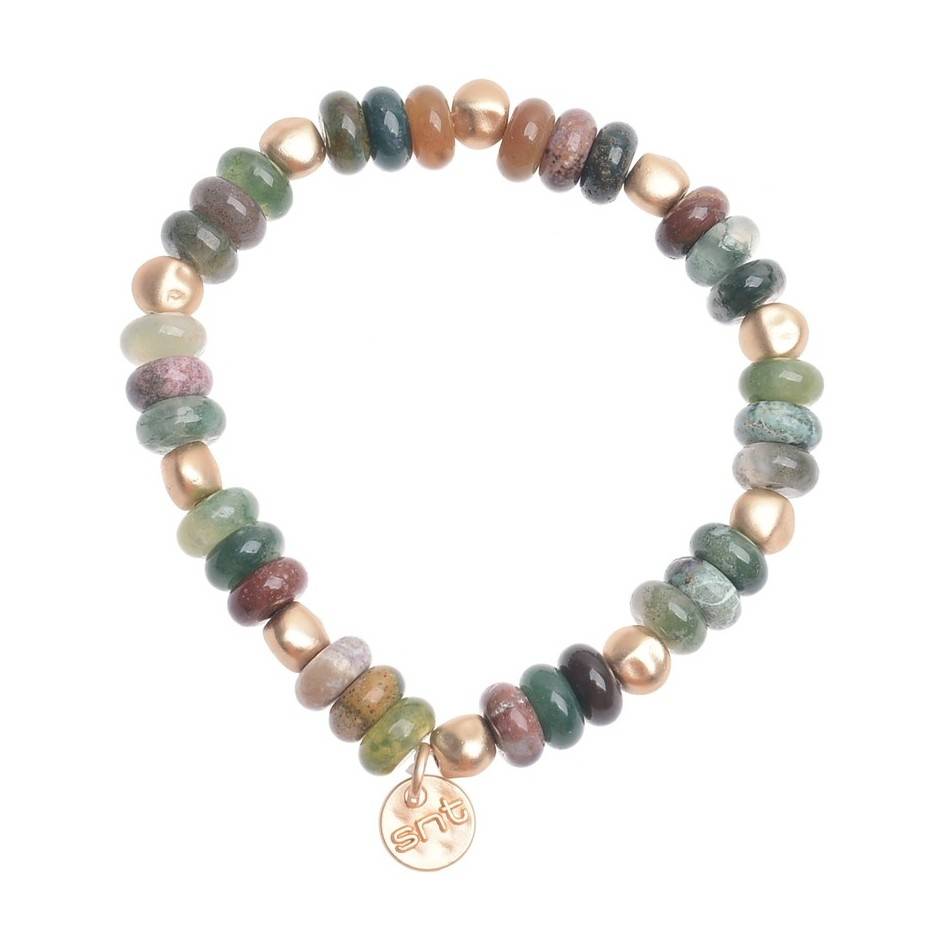 MACRAMÉ BRACELET WITH STONE METAL BEADS