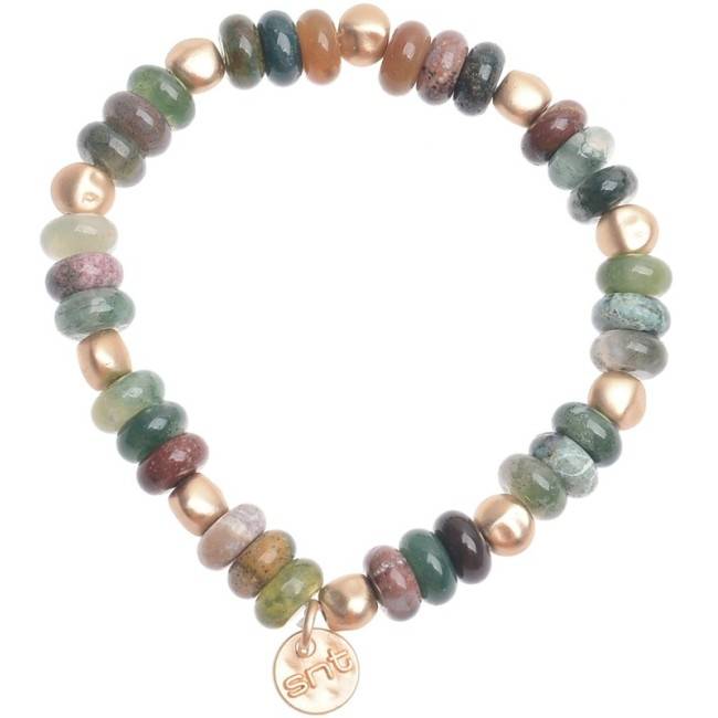 MACRAMÉ BRACELET WITH STONE METAL BEADS