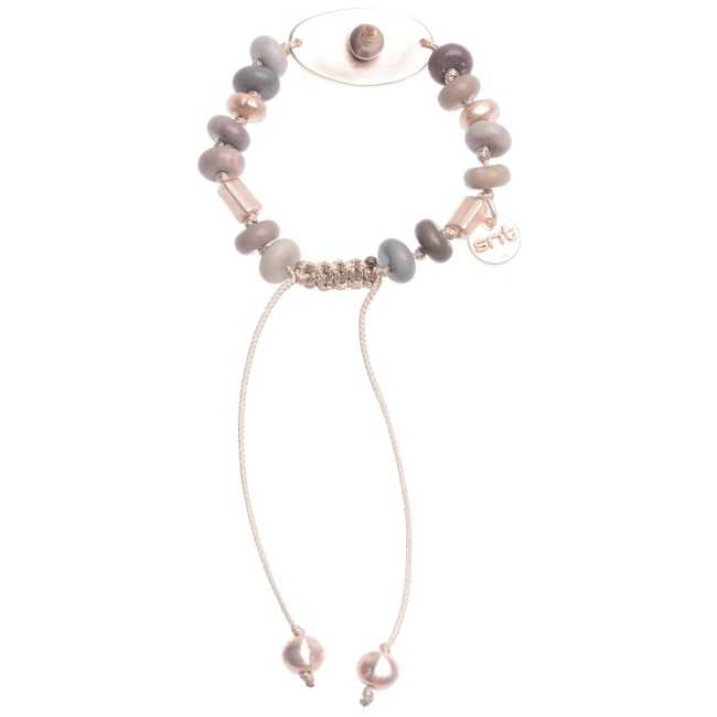 MACRAMÉ BRACELET WITH STONE METAL BEADS