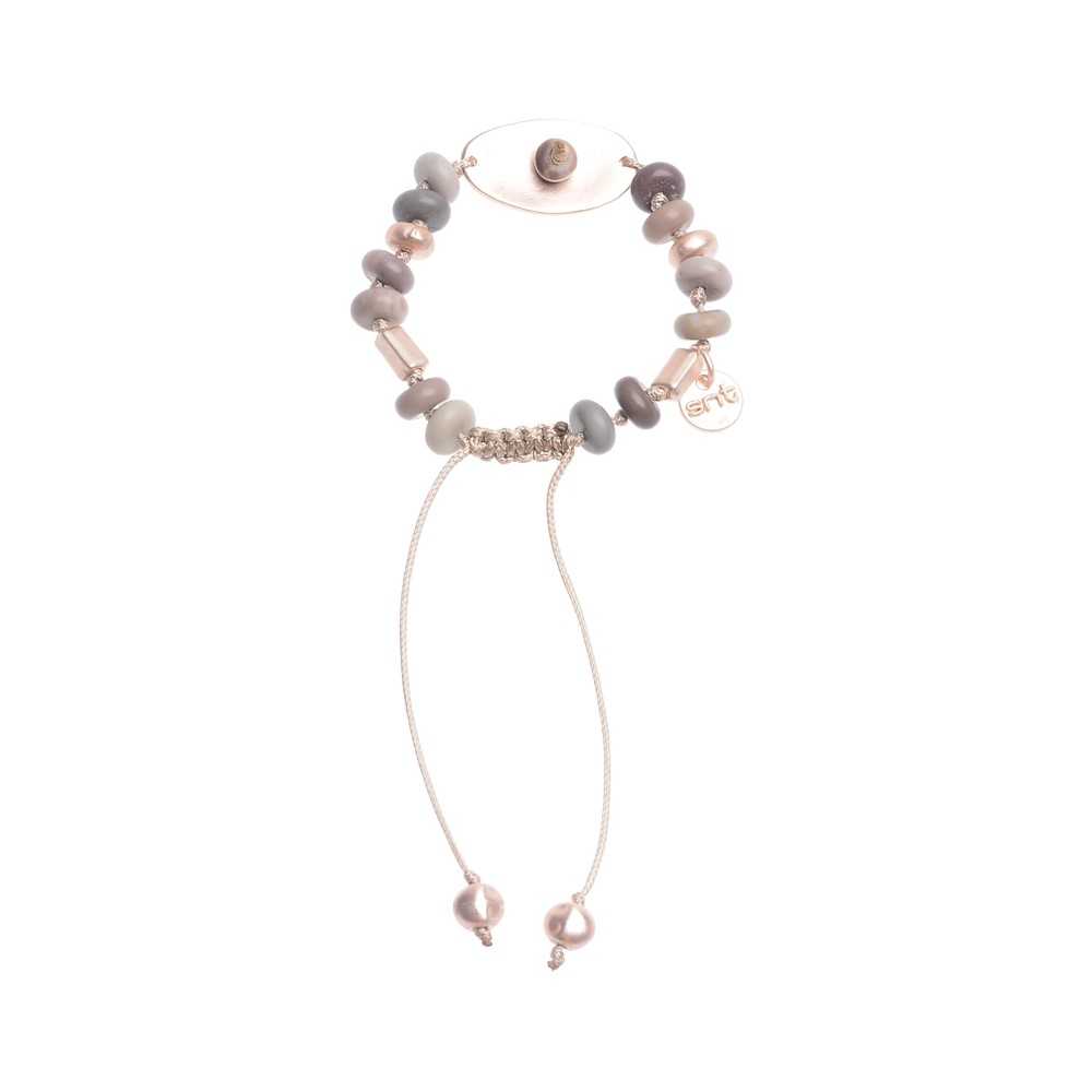 MACRAMÉ BRACELET WITH STONE METAL BEADS