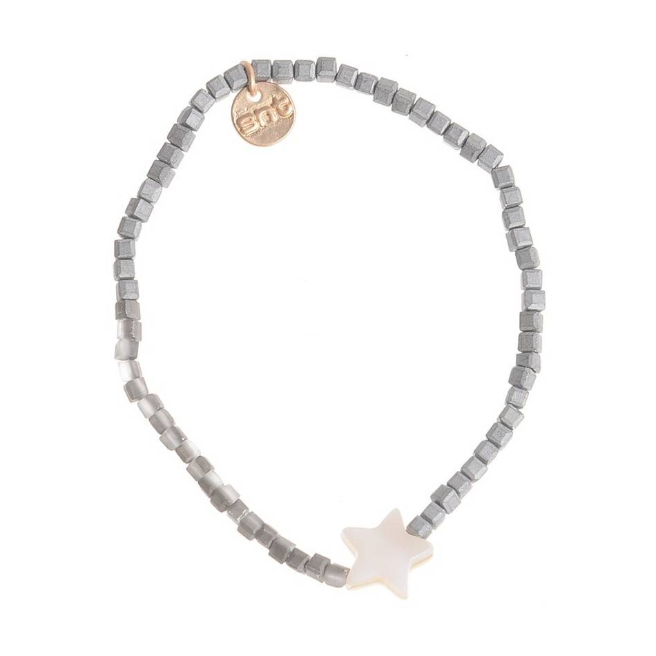 PULSERA CUENTAS SURTIDAS ESTRELLA  NÁCAR