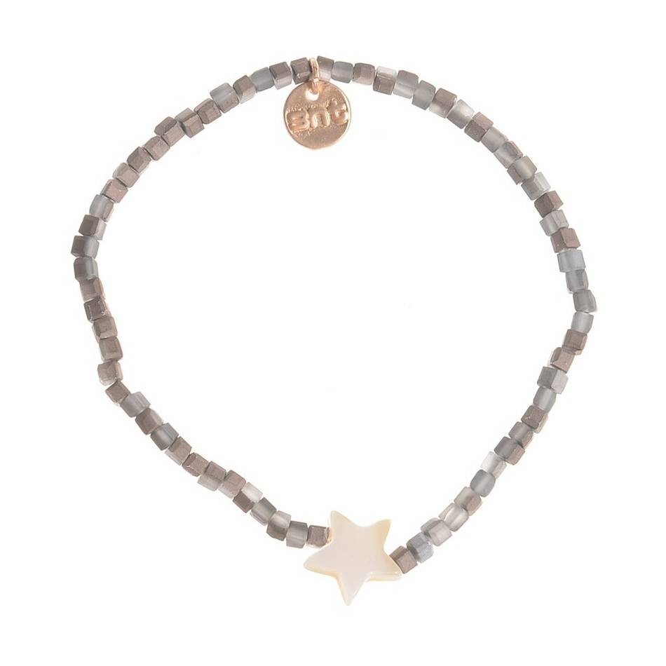 PULSERA CUENTAS SURTIDAS ESTRELLA  NÁCAR