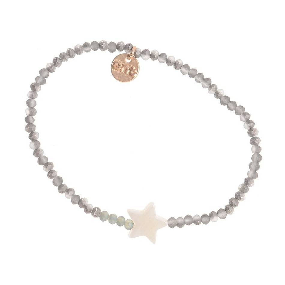 PULSERA CUENTAS SURTIDAS ESTRELLA  NÁCAR