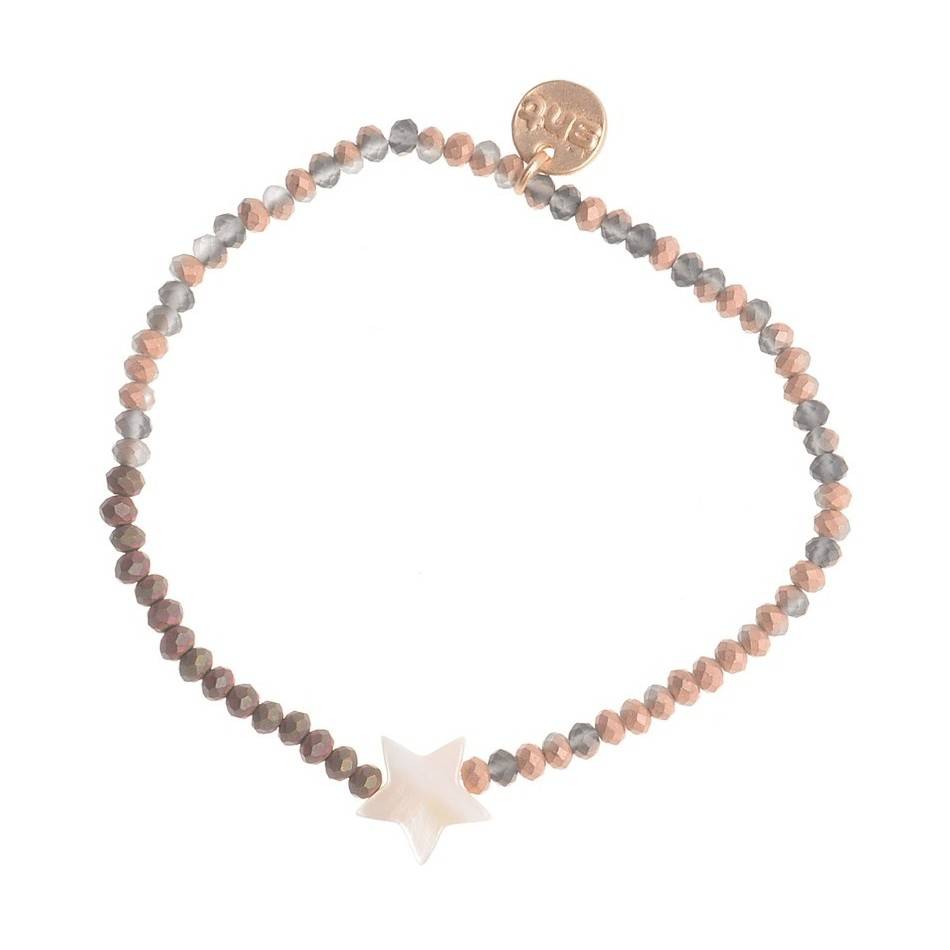 PULSERA CUENTAS SURTIDAS ESTRELLA  NÁCAR