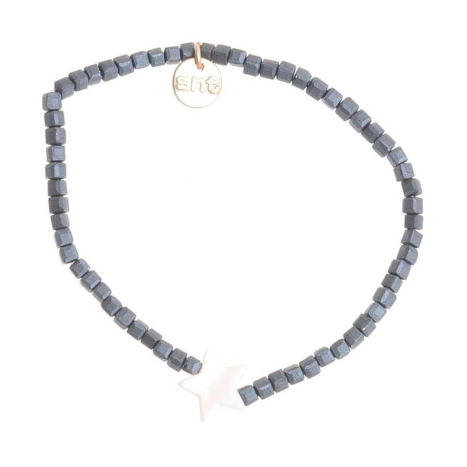 PULSERA CUENTAS SURTIDAS ESTRELLA  NÁCAR