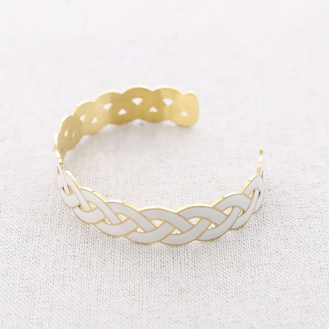 ENAMELLED STEEL ADJUSTABLE BRAIDED BRACELET