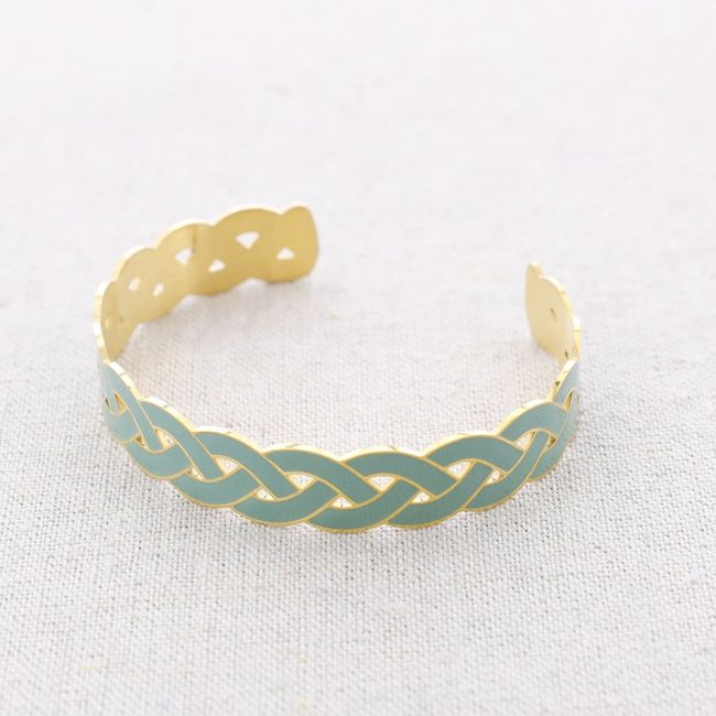 PULSERA TRENZADA AJUSTABLE ACERO ESMALTE
