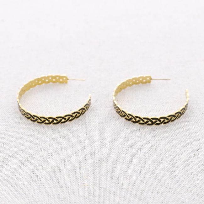ENAMEL BRAIDED STEEL EARRINGS
