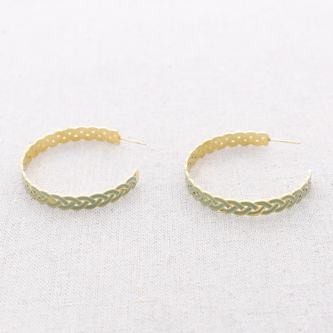 ENAMEL BRAIDED STEEL EARRINGS