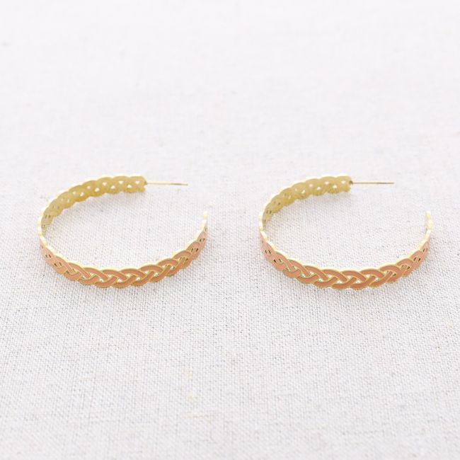 ENAMEL BRAIDED STEEL EARRINGS