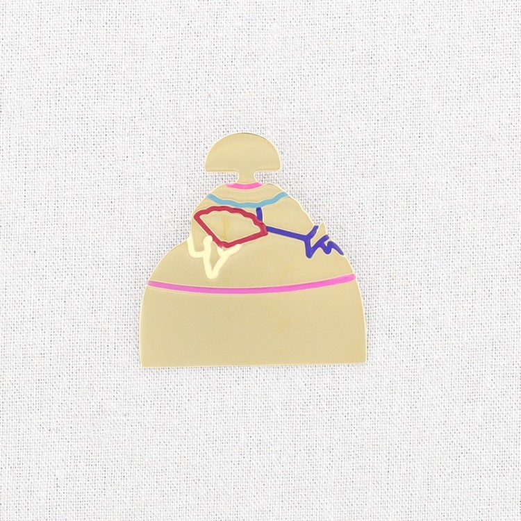 BROCHE MENINA ACERO ESMALTE