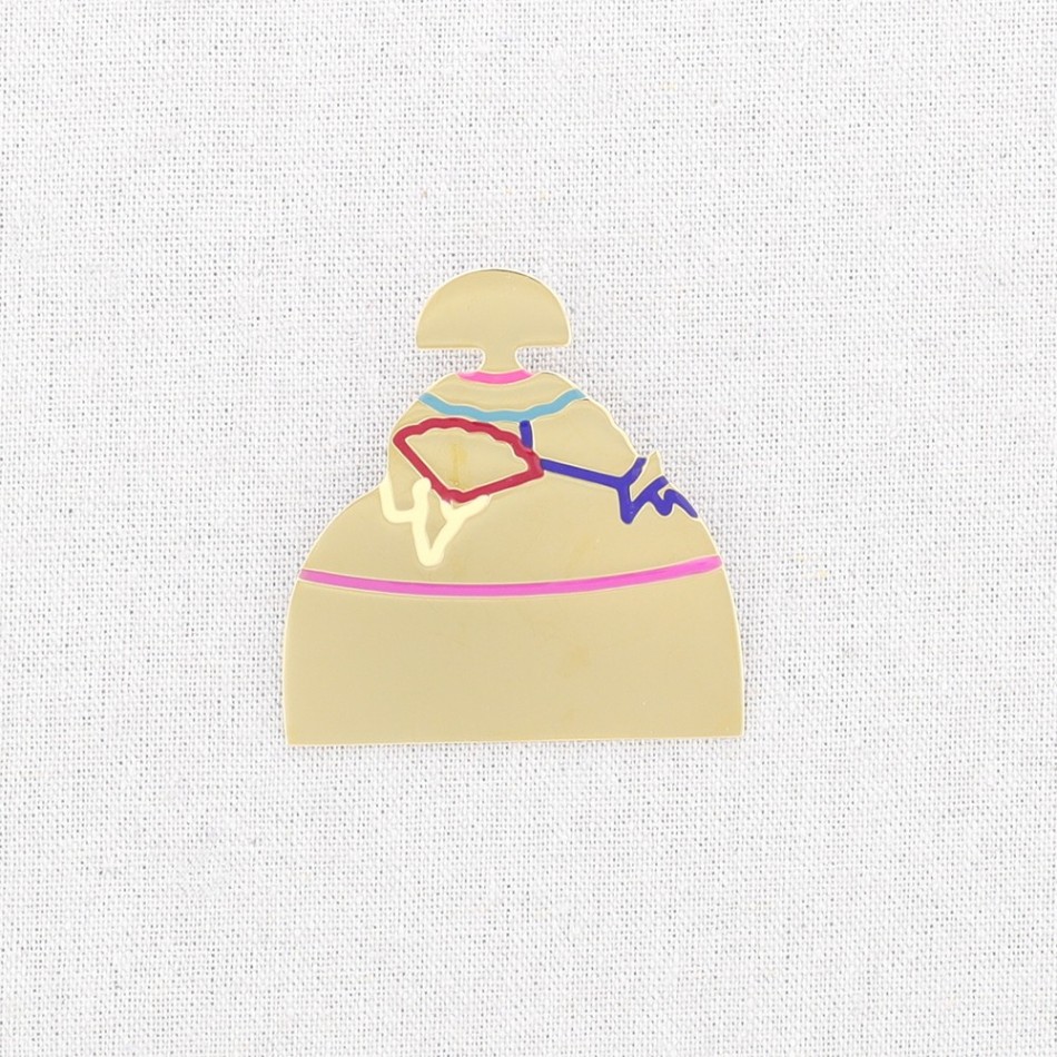 BROCHE MENINA ACERO ESMALTE