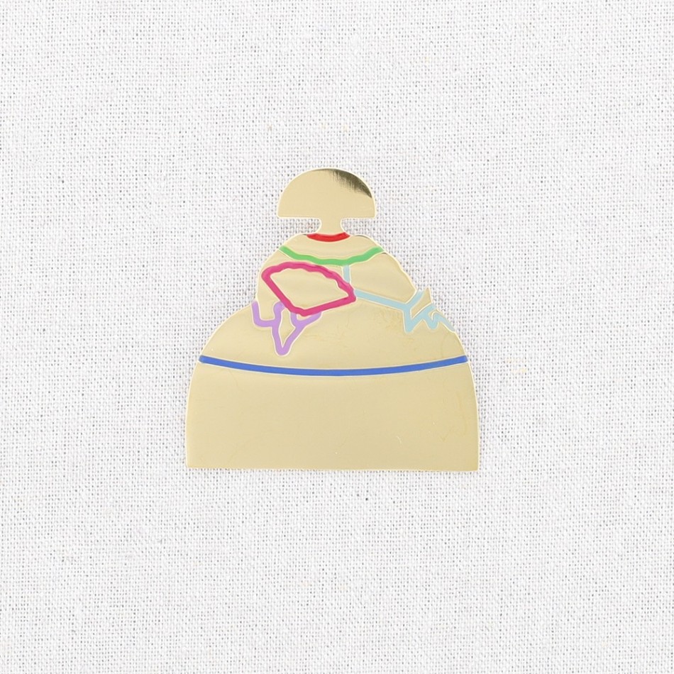 MENINA STEEL ENAMEL BROOCH