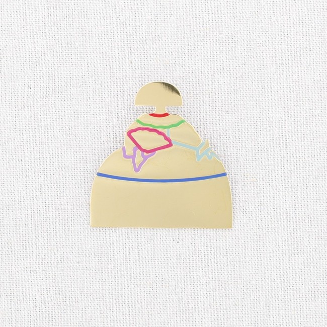 MENINA STEEL ENAMEL BROOCH