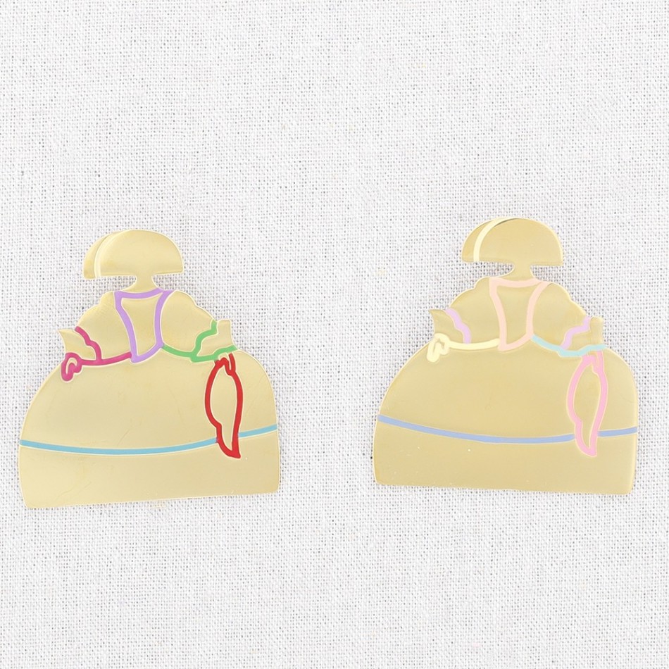 BROCHE MENINA ACERO ESMALTE