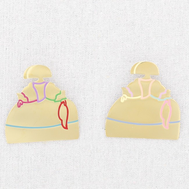 BROCHE MENINA ACERO ESMALTE