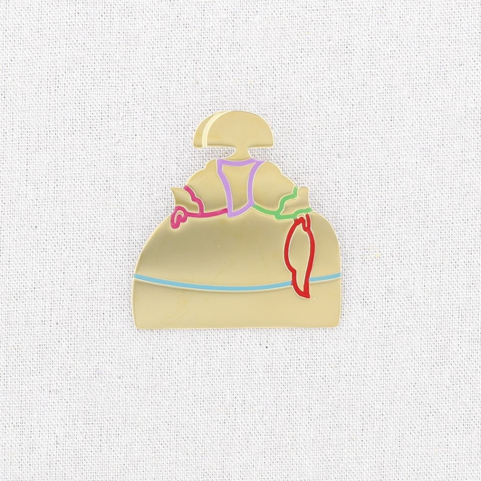 MENINA STEEL ENAMEL BROOCH