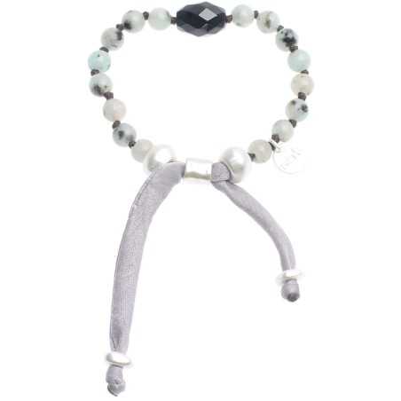 MACRAMÉ BRACELET WITH CULTURED PEARLS STONES