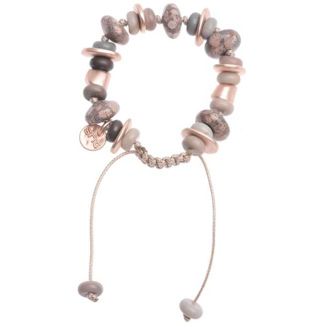 MACRAMÉ BRACELET WITH STONE METAL BEADS