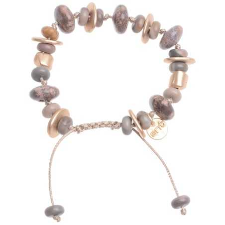 MACRAMÉ BRACELET WITH STONE METAL BEADS