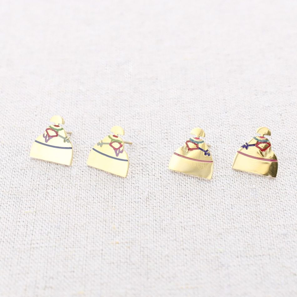 PENDIENTES MENINA ACERO ESMALTE