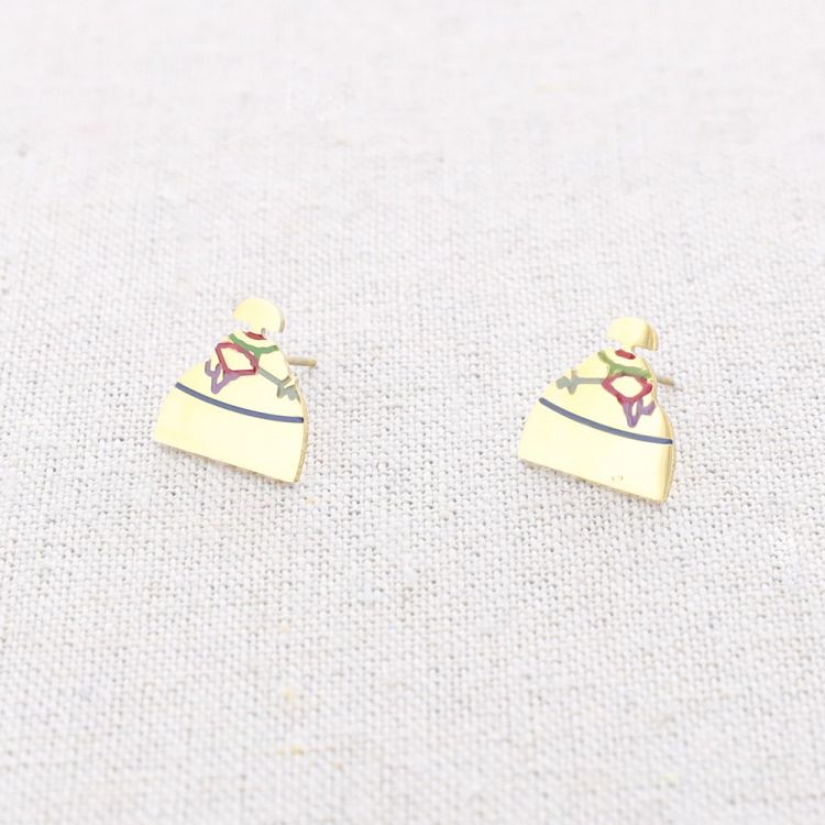 PENDIENTES MENINA ACERO ESMALTE