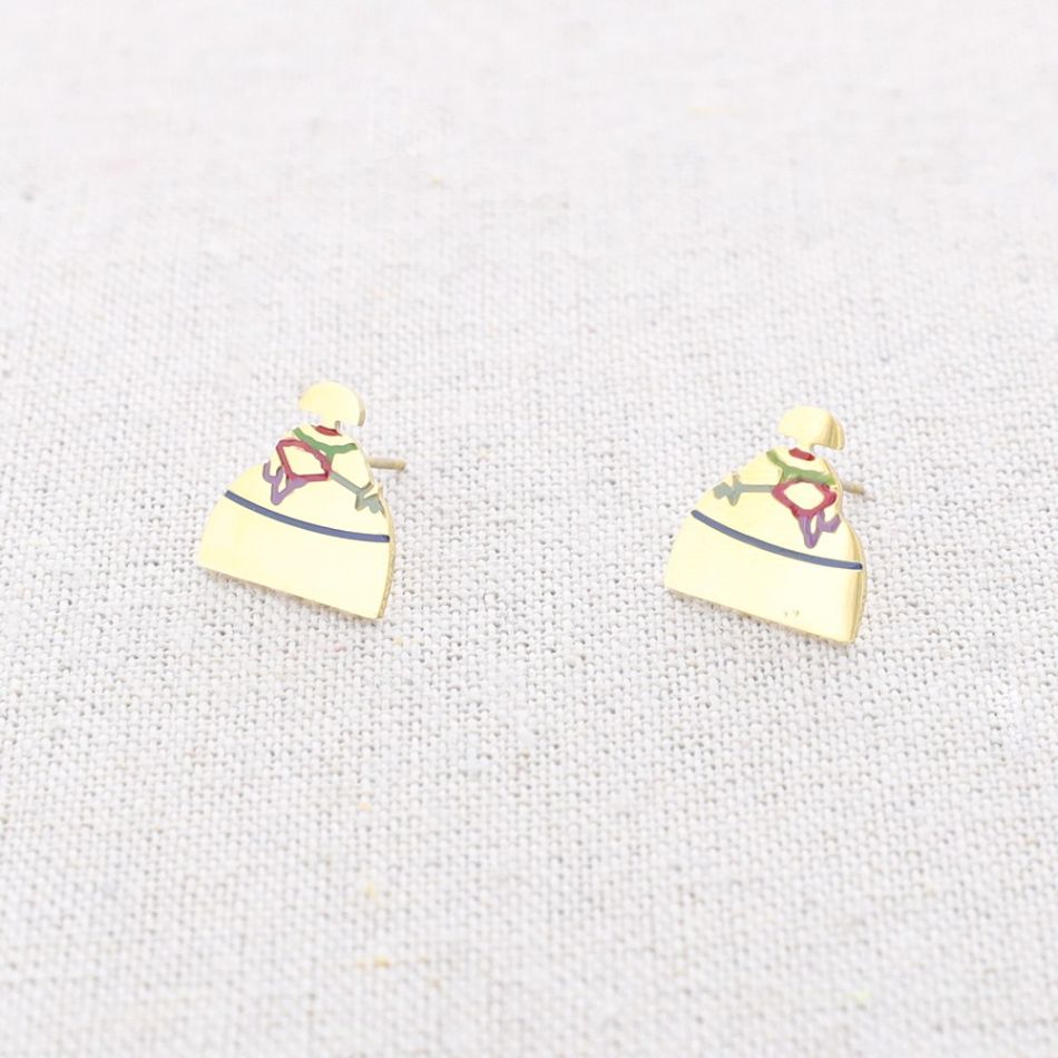 MENINA STEEL ENAMEL EARRINGS