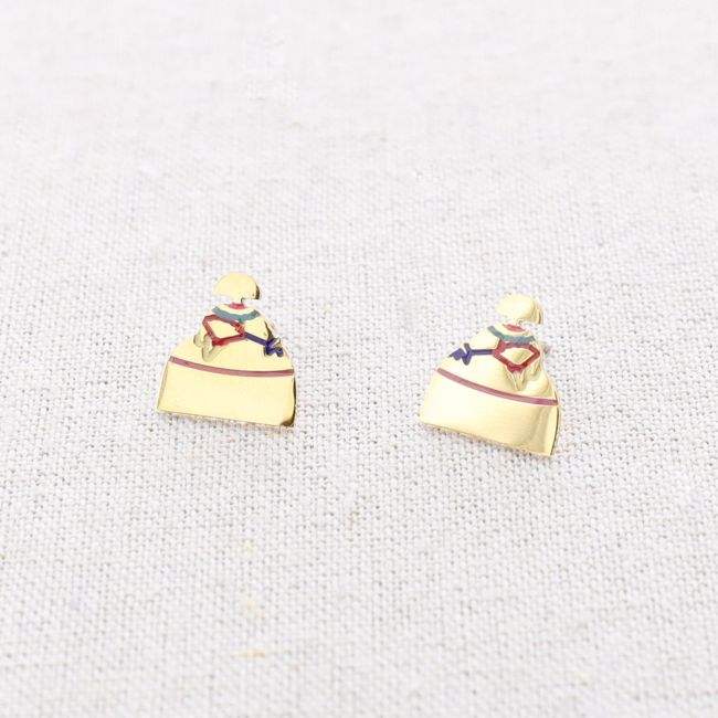 PENDIENTES MENINA ACERO ESMALTE