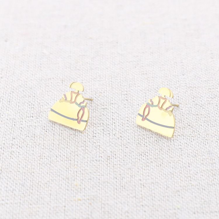 MENINA STEEL ENAMEL EARRINGS