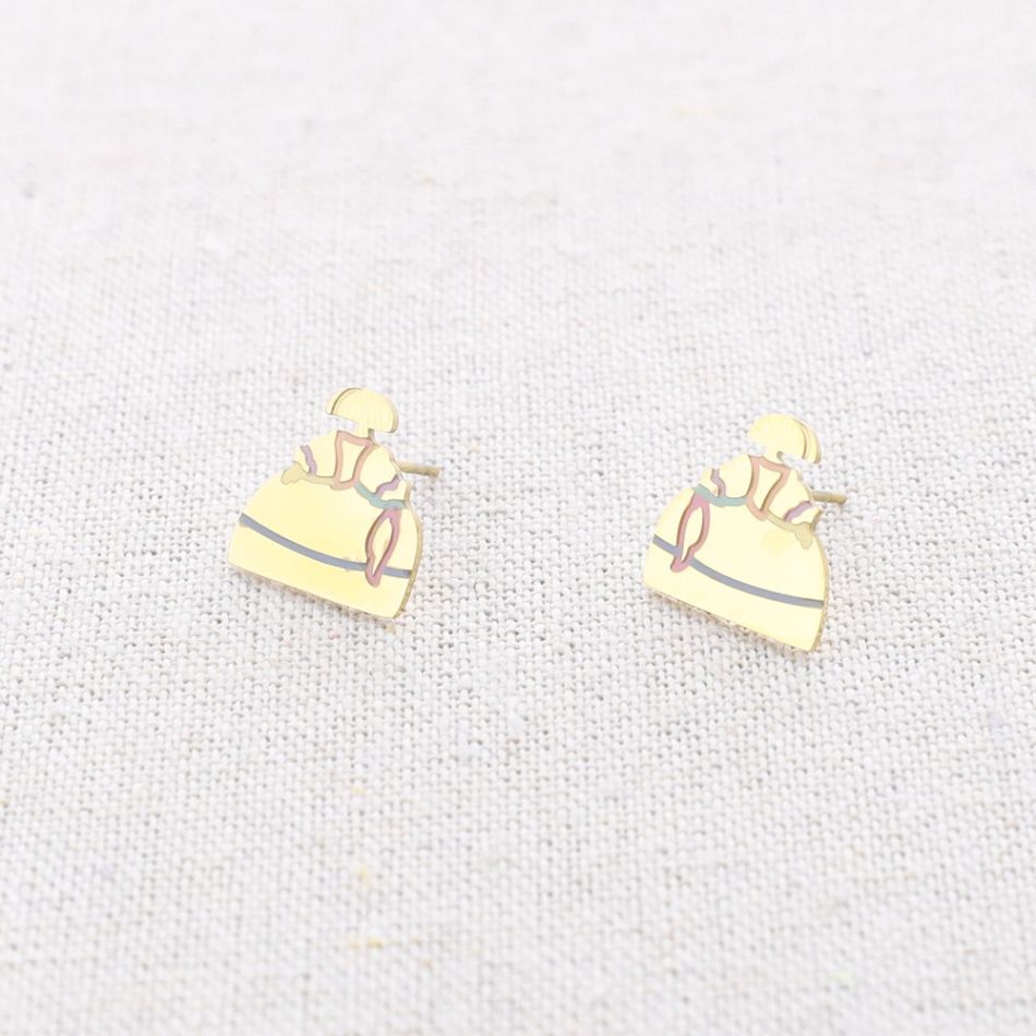 MENINA STEEL ENAMEL EARRINGS