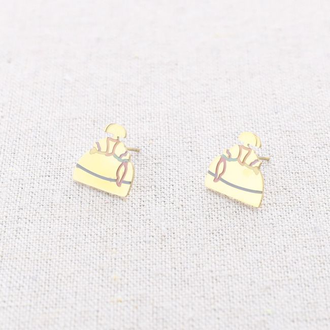 MENINA STEEL ENAMEL EARRINGS