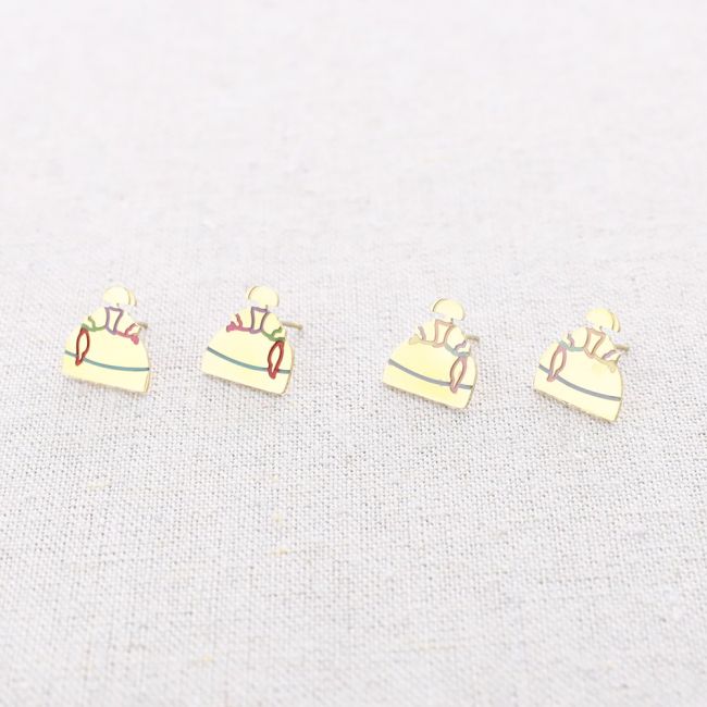 MENINA STEEL ENAMEL EARRINGS