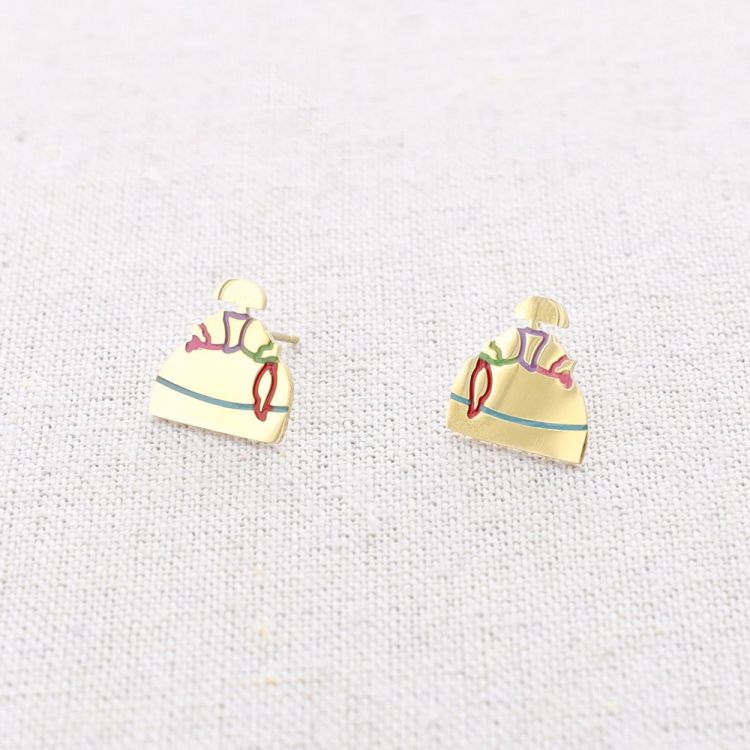 MENINA STEEL ENAMEL EARRINGS 2