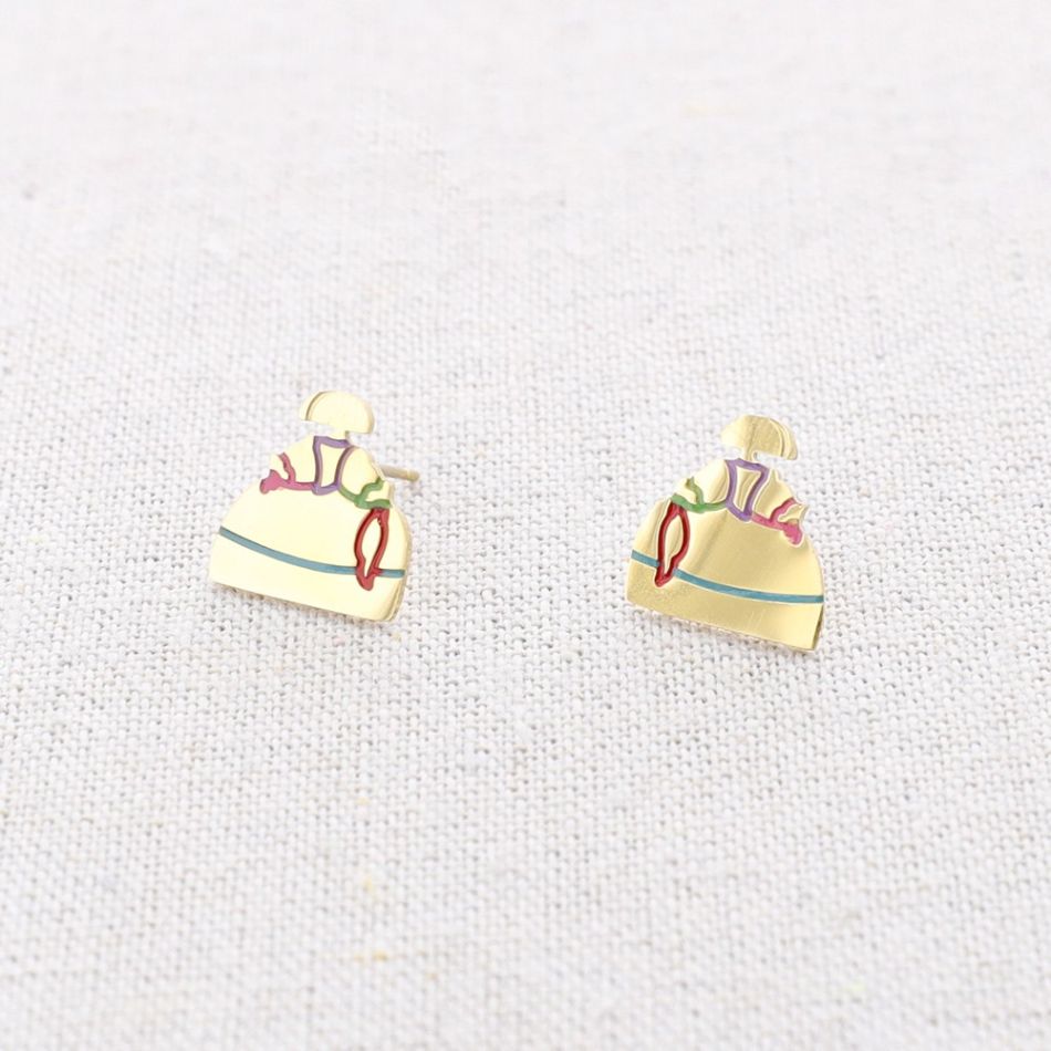 PENDIENTES MENINA ACERO ESMALTE