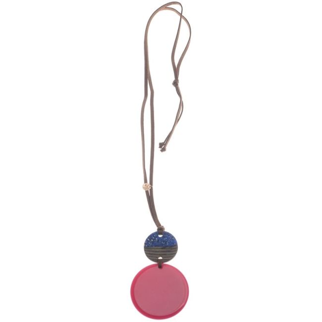 COLLAR LARGO COLGANTE DOBLE RESINA