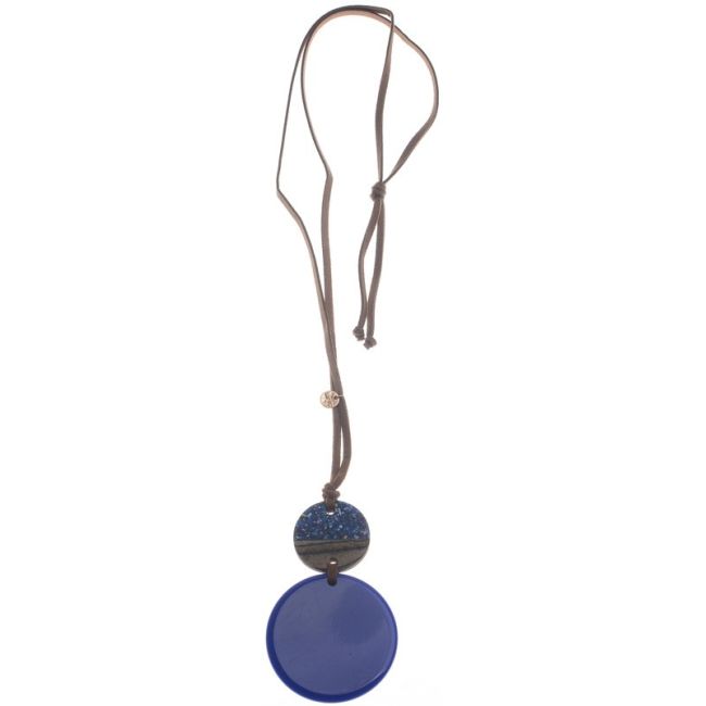 COLLAR LARGO COLGANTE DOBLE RESINA