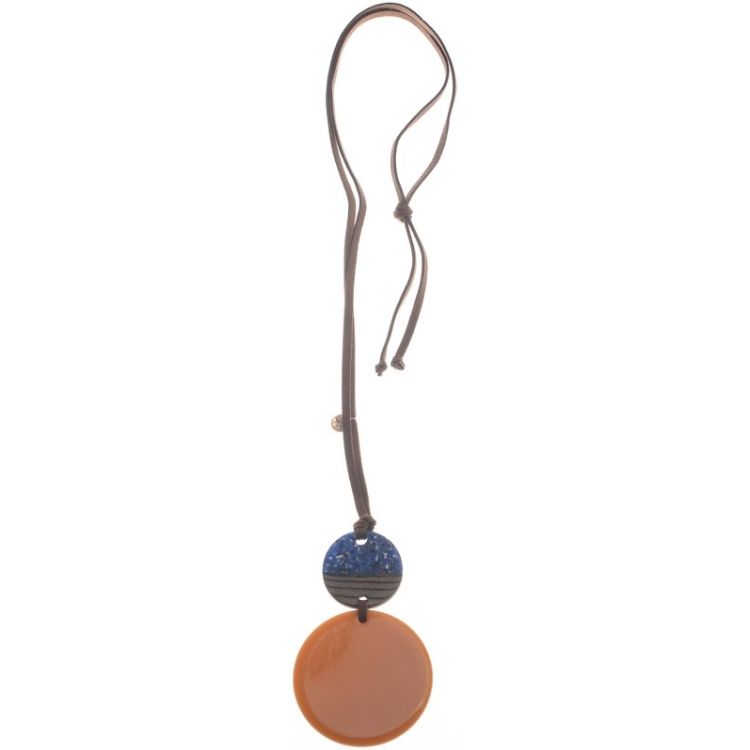 DOUBLE RESIN PENDANT LONG NECKLACE 2