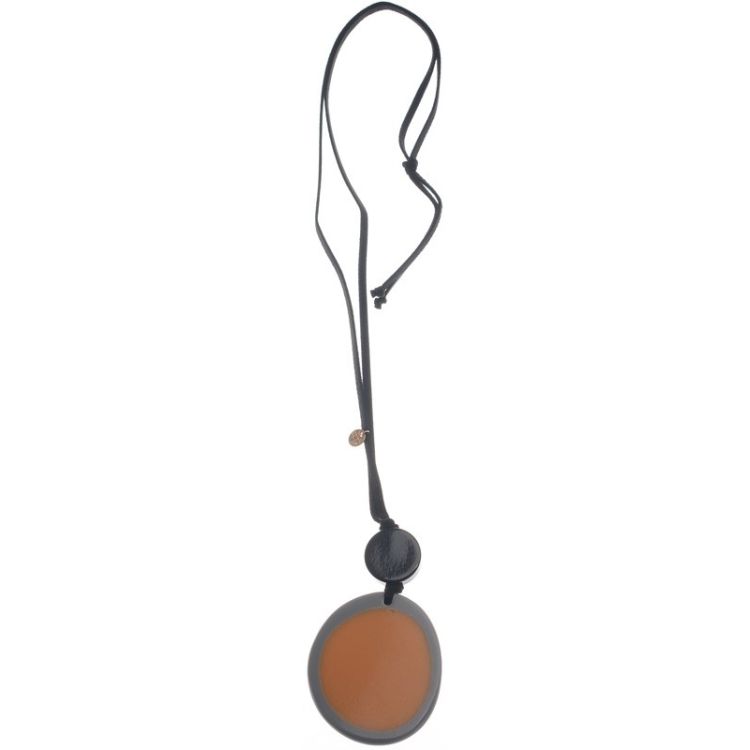 DOUBLE RESIN PENDANT LONG NECKLACE