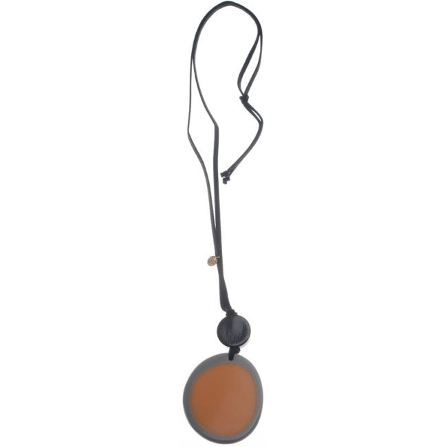 COLLAR LARGO COLGANTE DOBLE RESINA